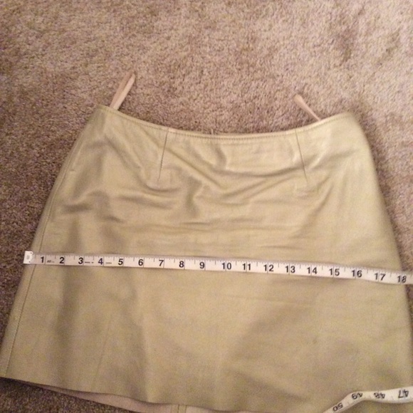 GOLD MINI GENUINE LEATHER SKIRT,3/4 - Picture 8 of 8